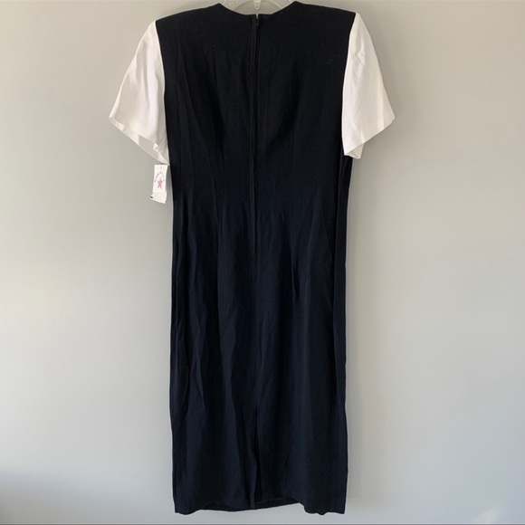 𝅺deadstock NEW Vintage NWT wiggle harlequin dress checkerboard VTG retro pinup - Picture 5 of 7